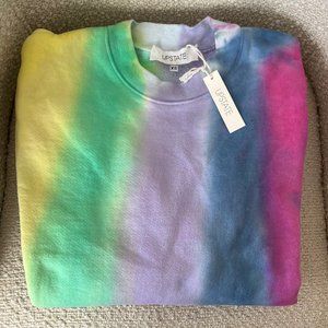 Upstate Hand-dyed Rainbow 'Rio' Cotton Crew XS Sweatshirt - new with tags